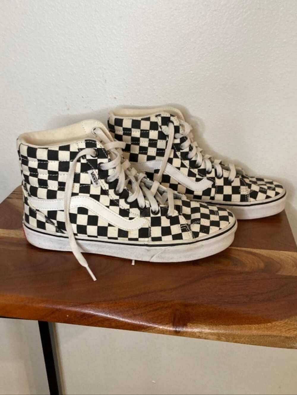 Vans Sk8 Hi Checkered Shoes Women's Size 7.5